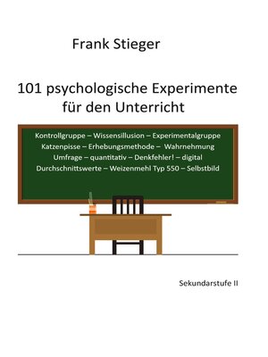 cover image of 101 psychologische Experimente für den Unterricht
